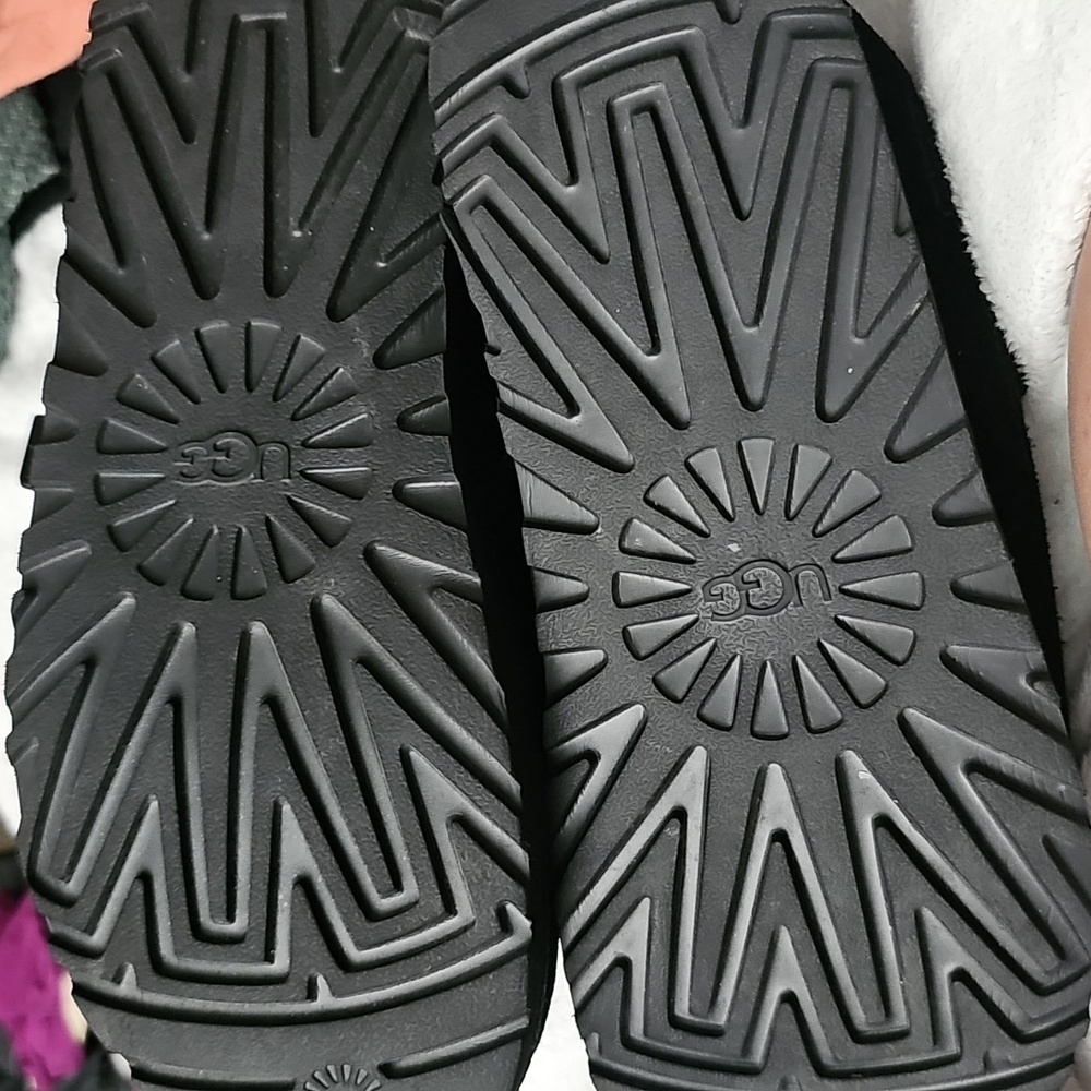 UGG Black Suede Slip-On Shoes - Picture 2 of 5